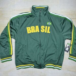 Ghast Brazil Track Jacket Men's 2XL Green Long Sleeve Full Zip Soccer Futbol